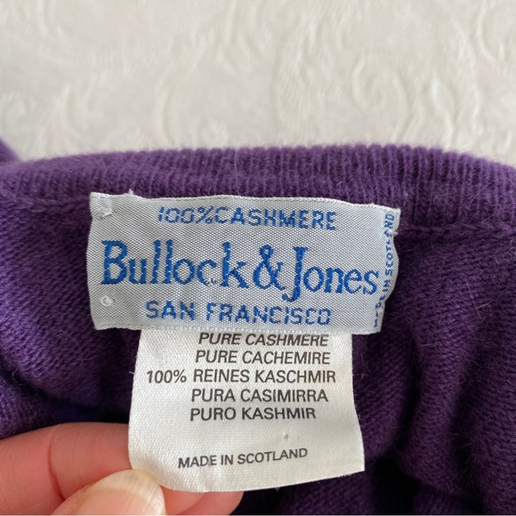 bullock and jones purple turtleneck  Scottish Cashmere sweater - Picture 8 of 9